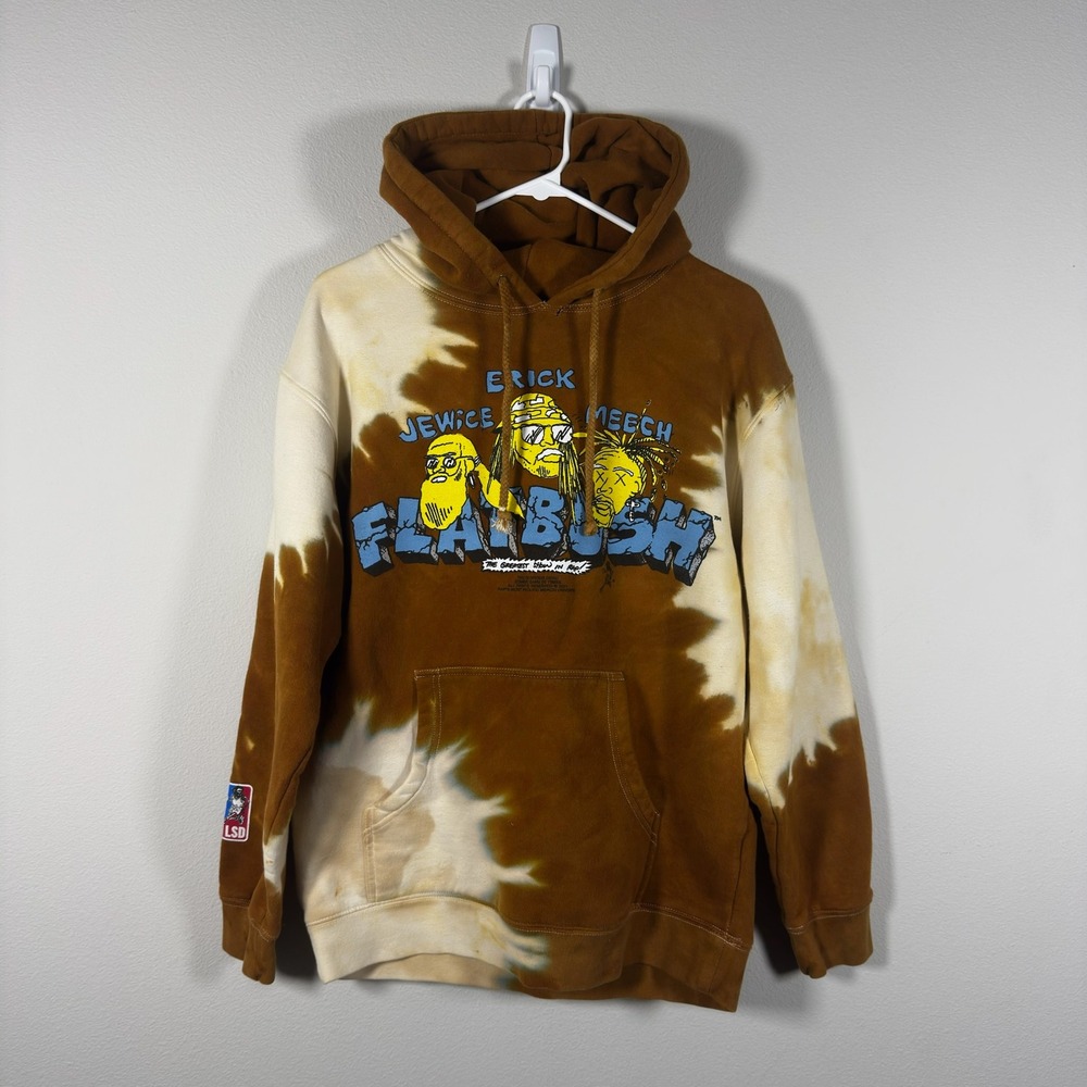 Flatbush Zombies Stoned Official Tie Dye Hoodie Brown Erick Jewice Meech Small